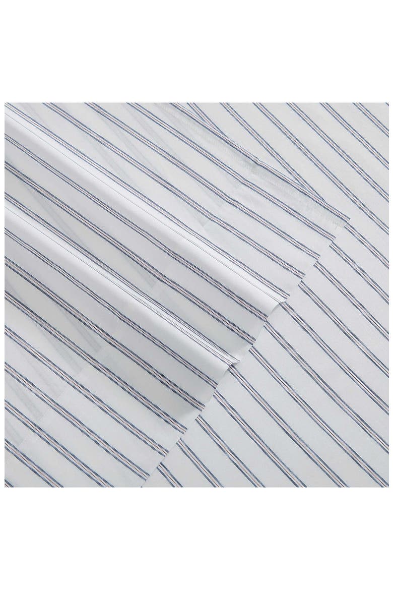Joshua Tree Stripe Cotton Percale Sheet Set, Alternate, color, WHITE/ DARK BLUE/ RED