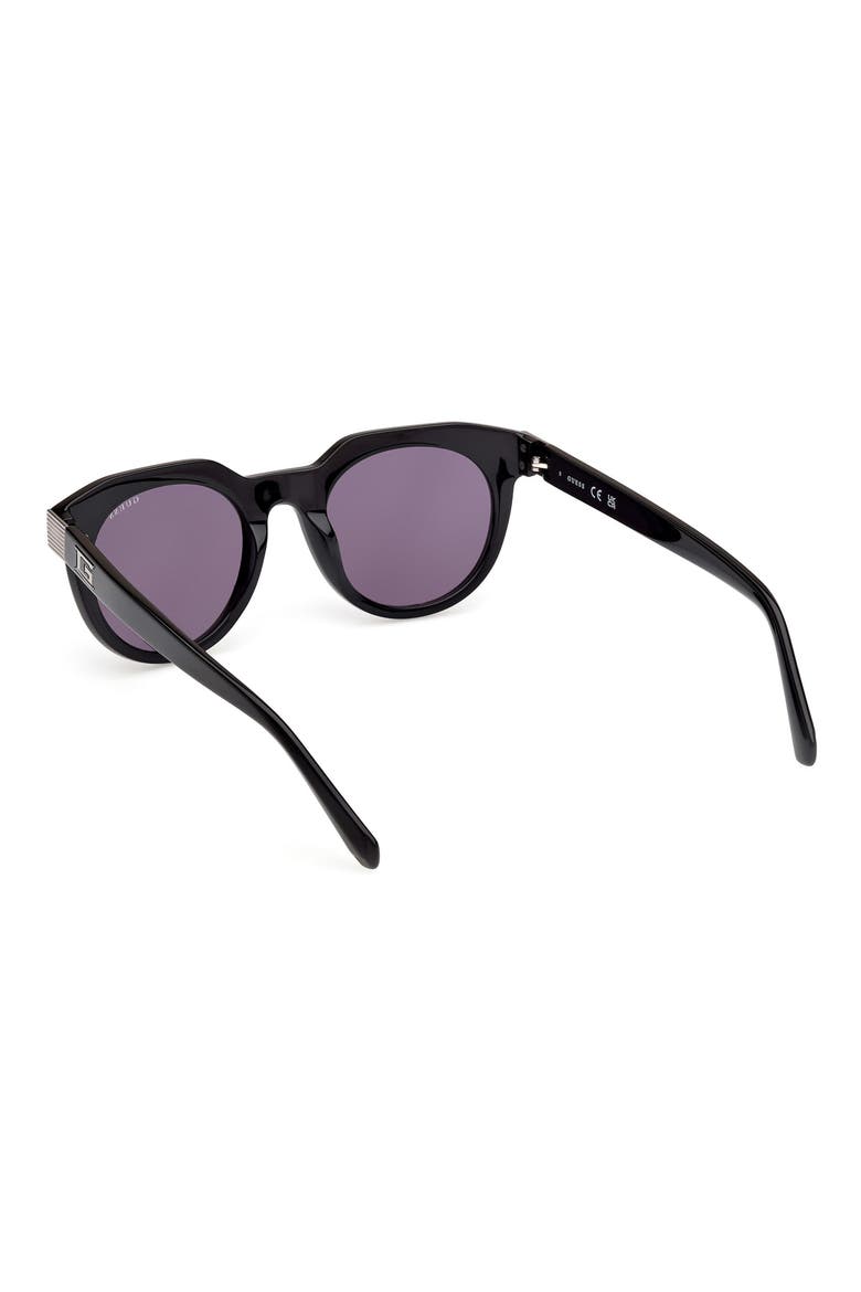 Round Sunglasses, Alternate, color, SHINY BLACK / SMOKE