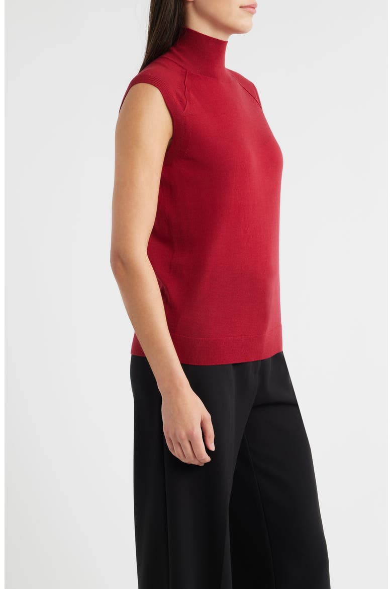 Fipini Virgin Wool Turtleneck Tank, Alternate, color, DK RD