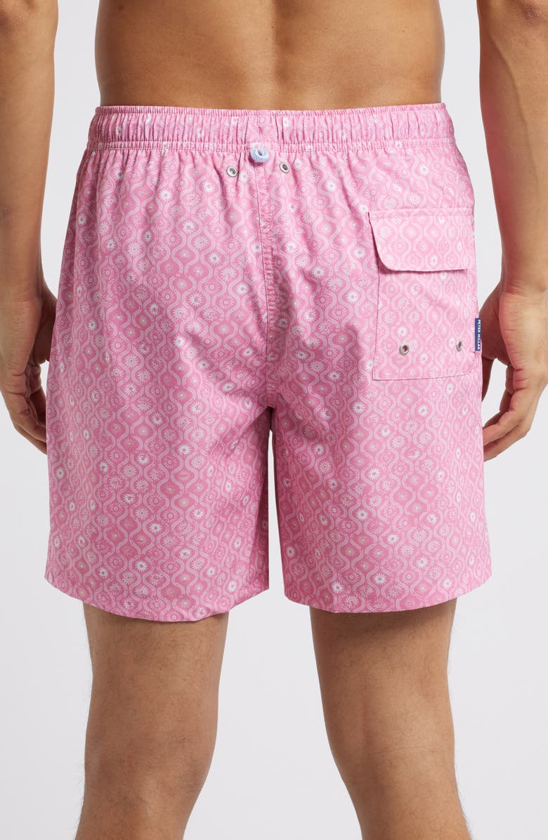 Peter Millar Golden Hour Swim Trunks, Alternate, color, Pink Caliente