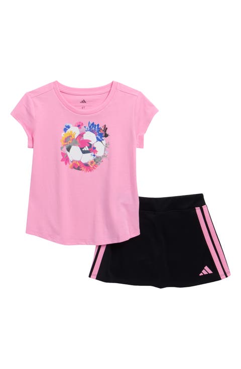 Kids' Graphic T-Shirt & Mesh Skort Set (Toddler)