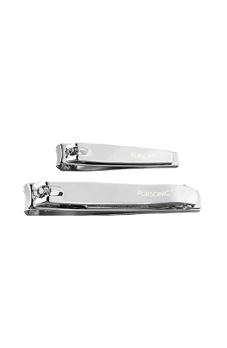 PURSONIC Salon Grade Premium 2 Pack Nail Clipper, Alternate, color, Silver