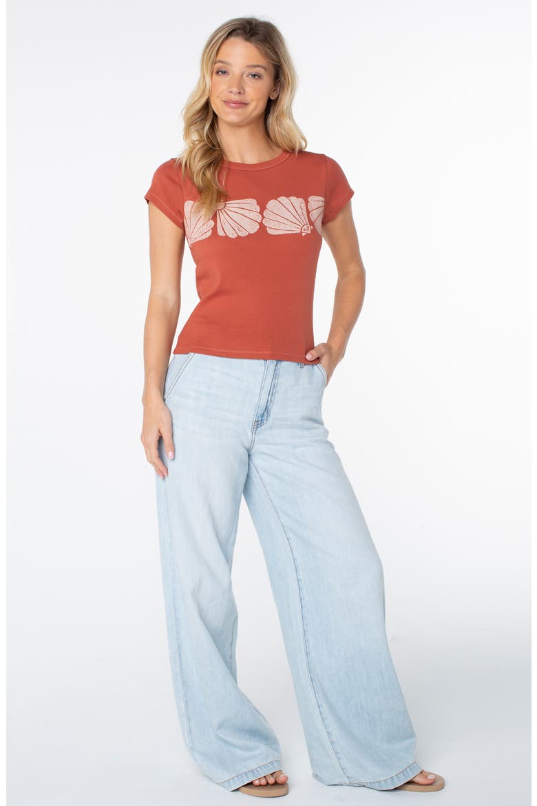 Shell Band '90s Graphic Baby Tee, Alternate, color, CHUTNEY