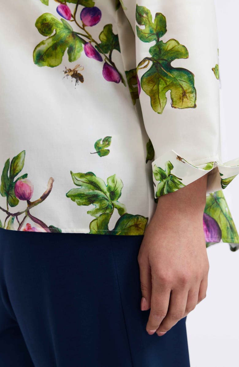 Foxcroft Agnes Figs Print Stretch Cotton Popover Top, Alternate, color,