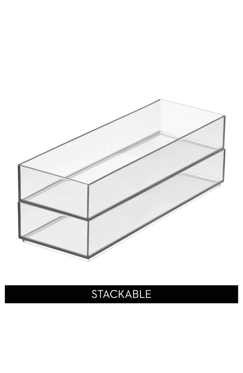 iDesign Plastic Makeup Drawer Organizer Tray - Set of 6 - Clear, Alternate, color, Clear
