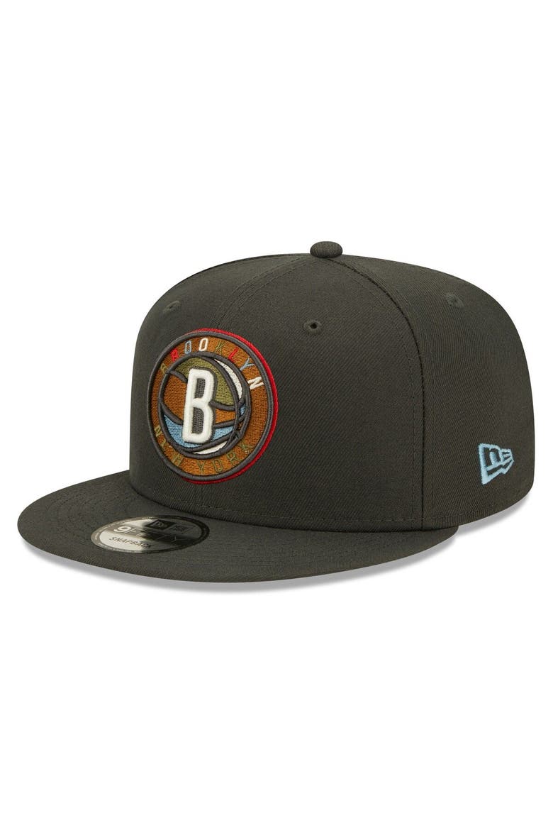 Men's New Era Charcoal Brooklyn Nets Color Pack Multi 9FIFTY Snapback Hat, Main, color, Charcoal