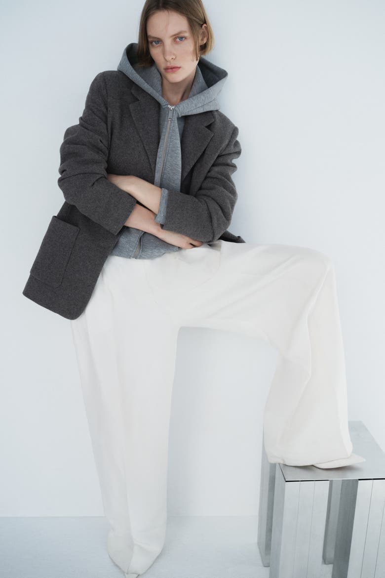 Wool-blend Jacket, Alternate, color, Gray melange