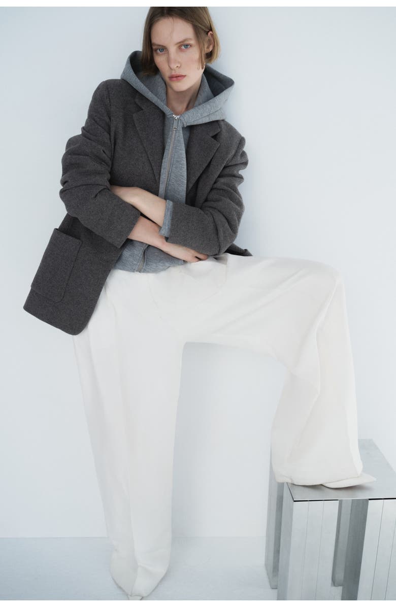 H&M Wool-blend Blazer, Alternate, color, Gray Melange