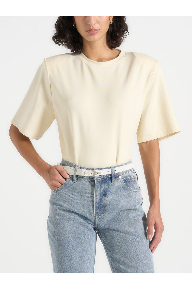 Mia Wide Shoulder Bodysuit T-Shirt, Alternate, color, Pale Yellow
