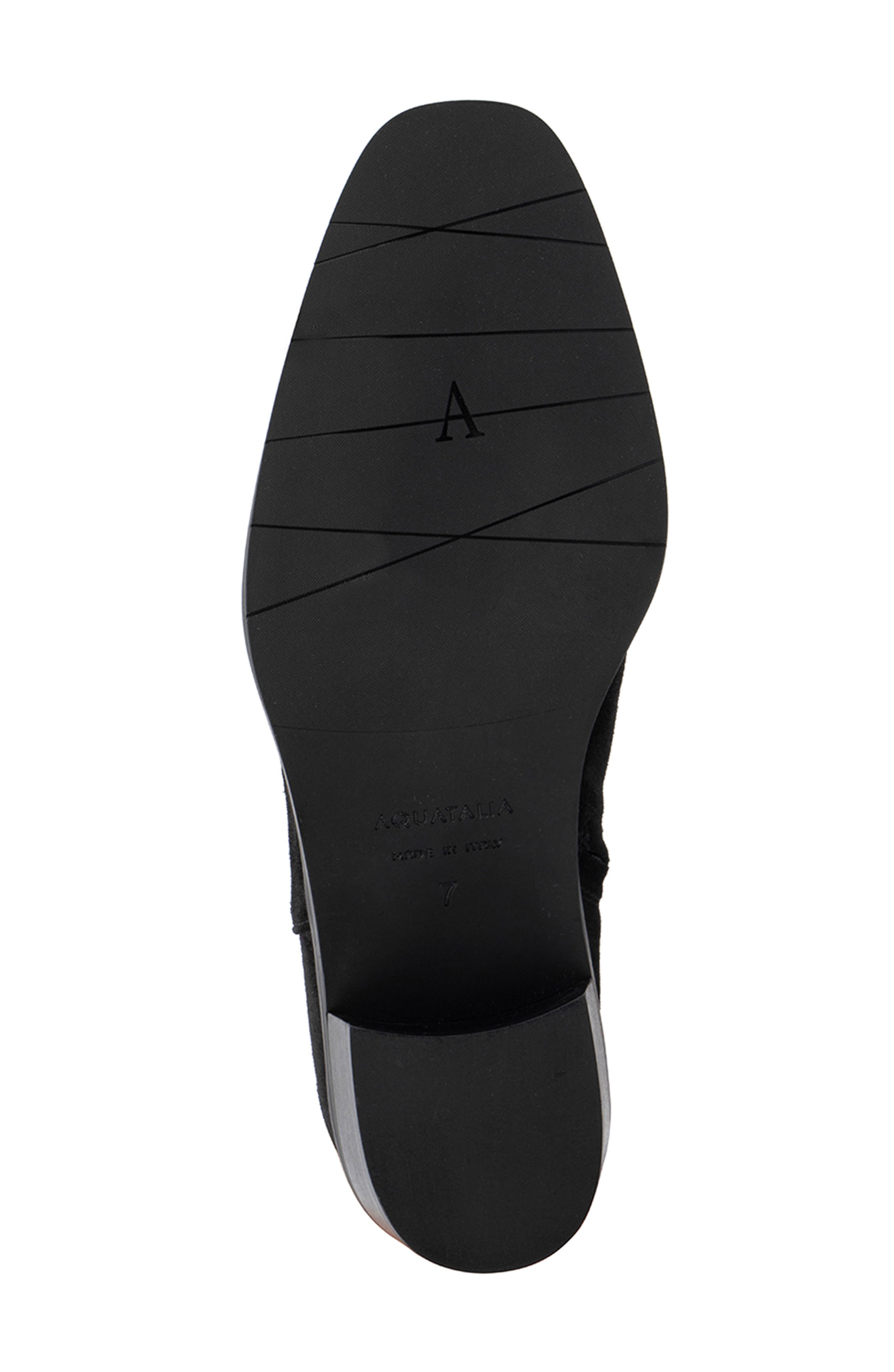 Aquatalia Reeta Luxe Weatherproof Suede Bootie, Alternate, color, Black