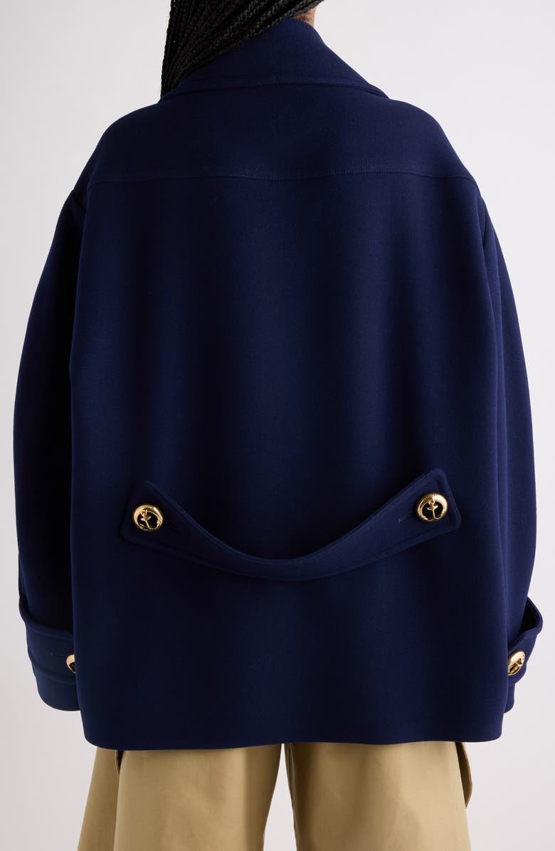 Balenciaga Brushed Wool Peacoat, Alternate, color, Gold/ Navy
