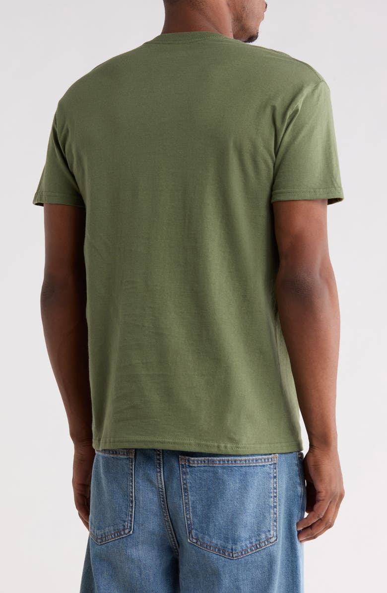 RIOT SOCIETY Gone Fishing Embroidered Bear T-Shirt, Alternate, color, Green