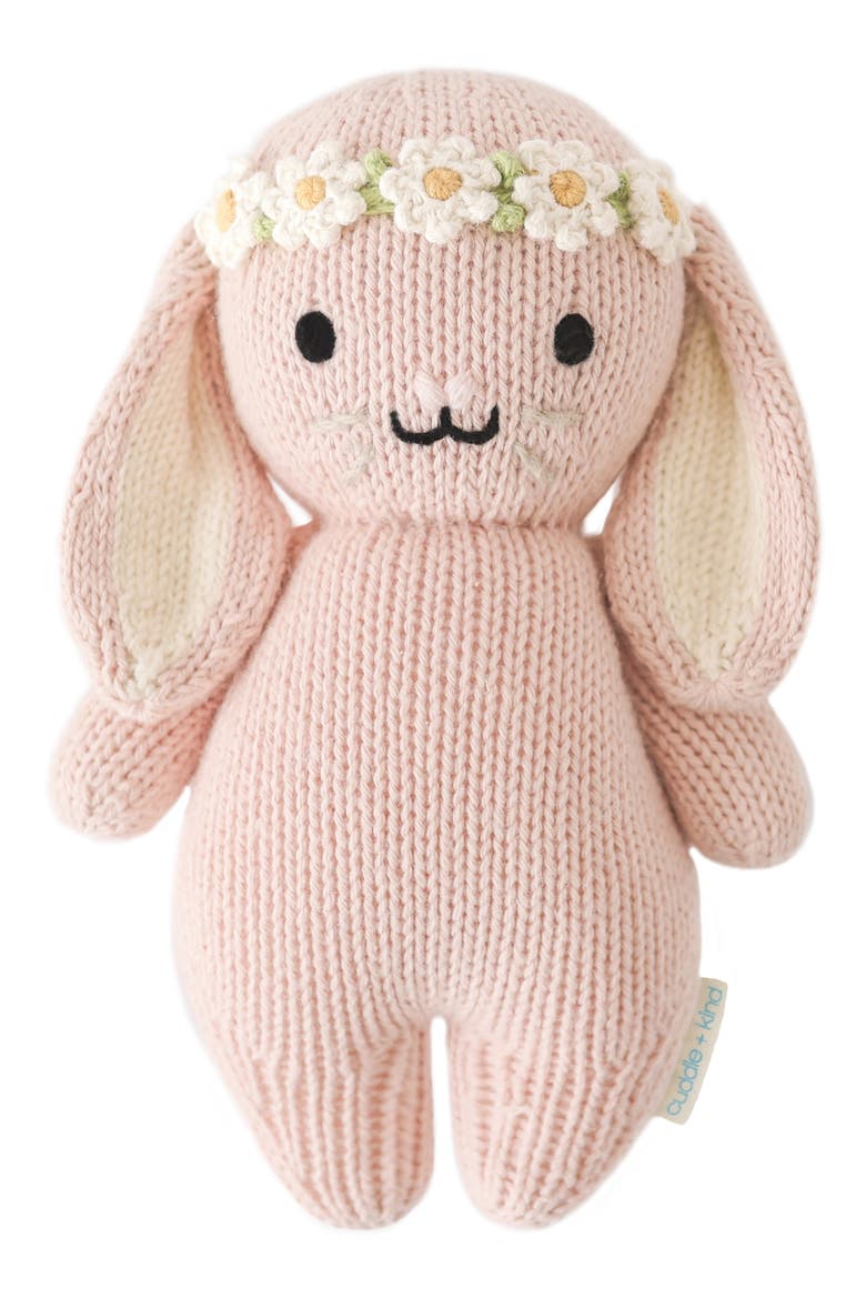 Baby Bunny Flower Crown Stuffed Animal, Main, color, PINK