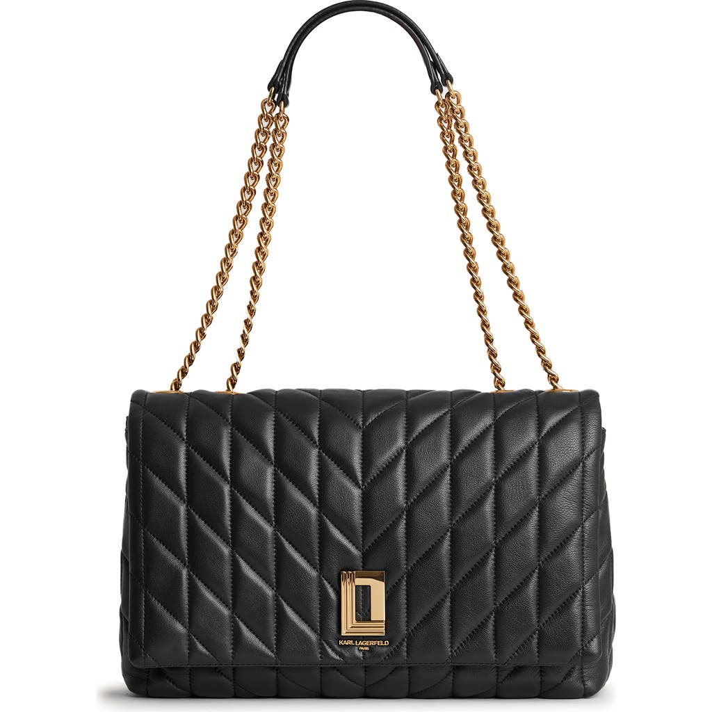 Karl Lagerfeld Lafayette Shoulder Bag In Black/gold