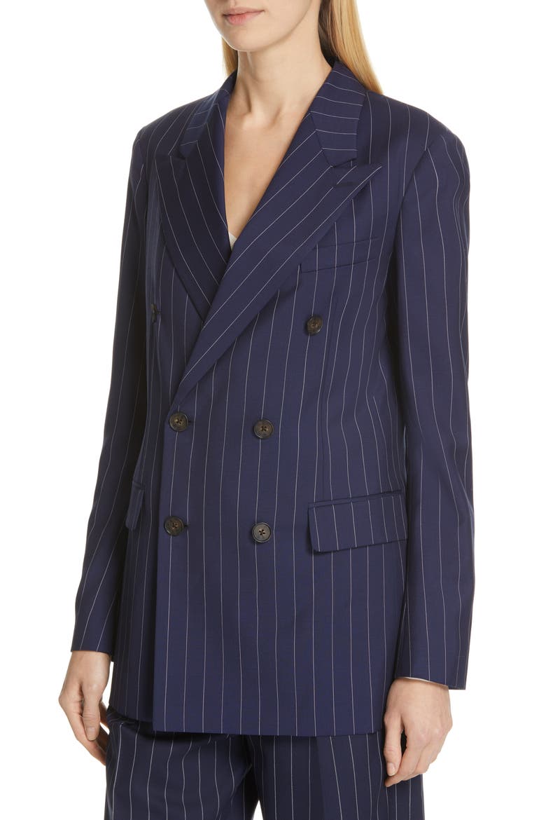 Pinstripe Blazer, Alternate, color, CRUISE NAVY/ CREAM PINSTRIPE