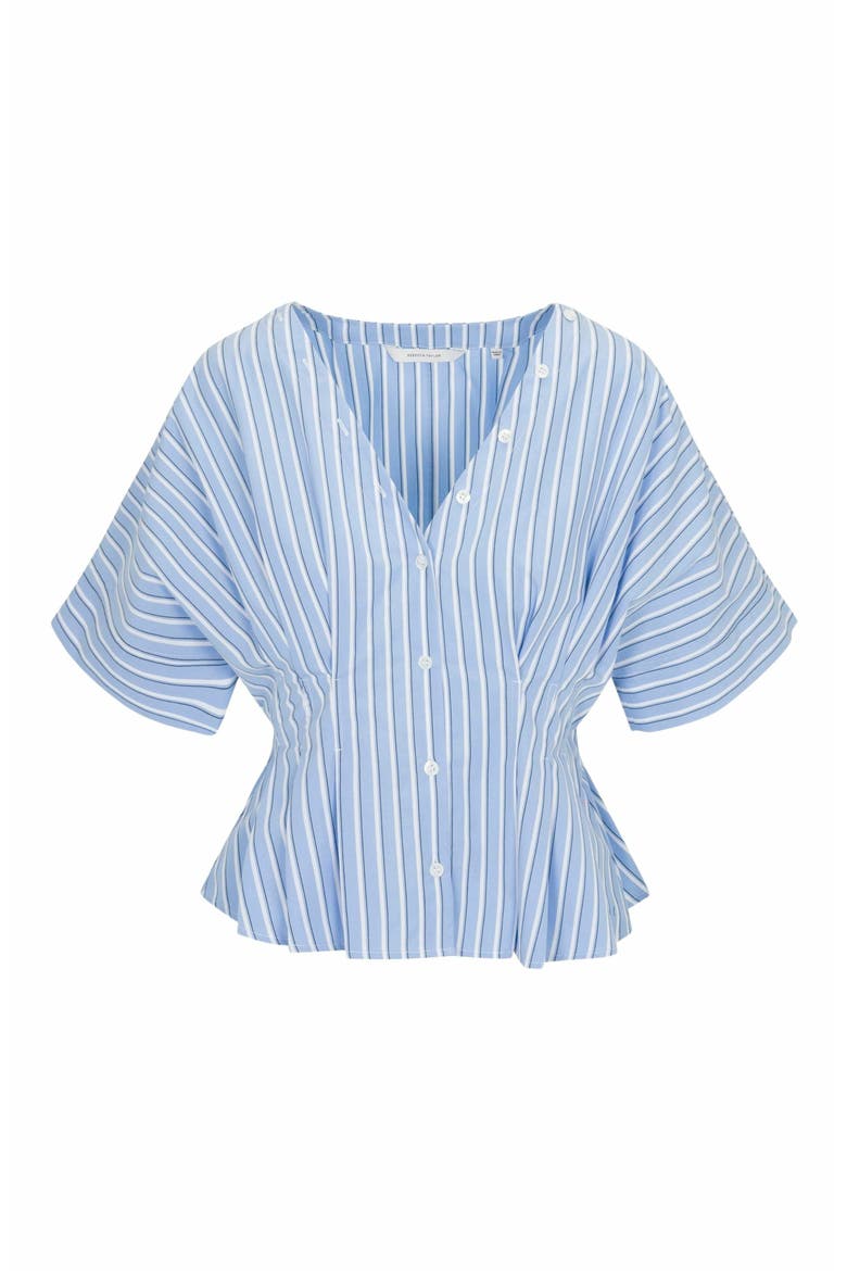 Priya Poplin Top, Alternate, color, BLUE STRIPE COMBO