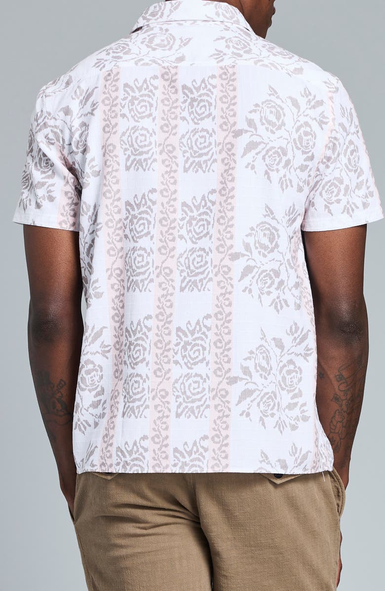 Billy Reid Textural Print Short Sleeve Shirt, Alternate, color, Tinted White Multi