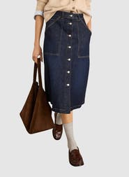 Baukjen Bobbie Stretch Denim Midi Skirt