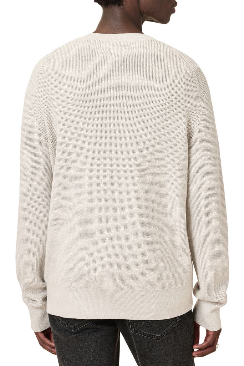Oversize Cotton & Wool Waffle Crewneck Sweater, Alternate, color, CLOUDY GREY