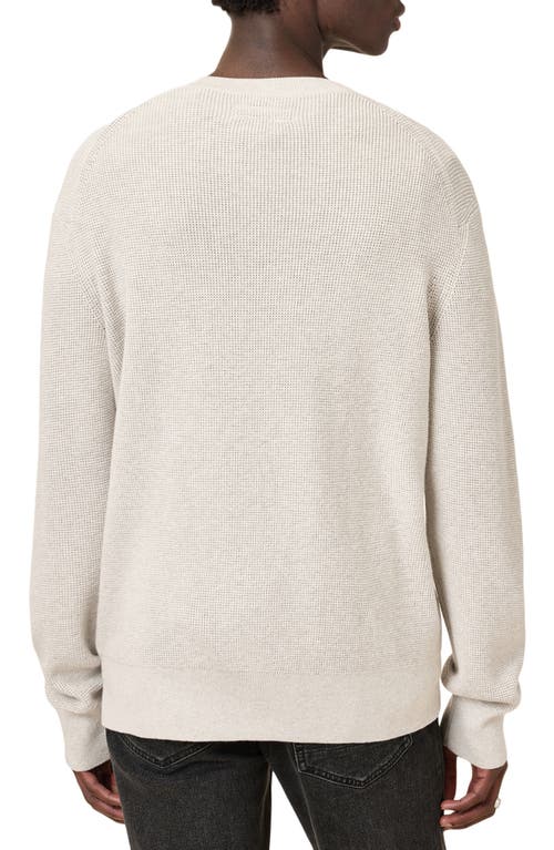 Allsaints Aspen Waffle Texture Crew Neck Sweater In Cloudy Grey
