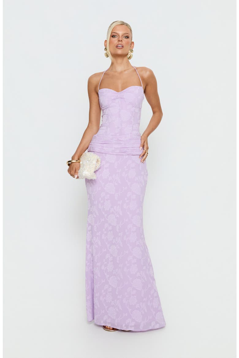 Love From Portofino Halter Corset Maxi Dress, Alternate, color, LILAC