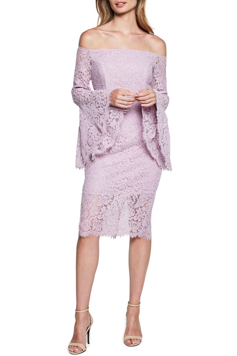 Solange Corded Lace Sheath Dress, Main, color, LILAC MIST