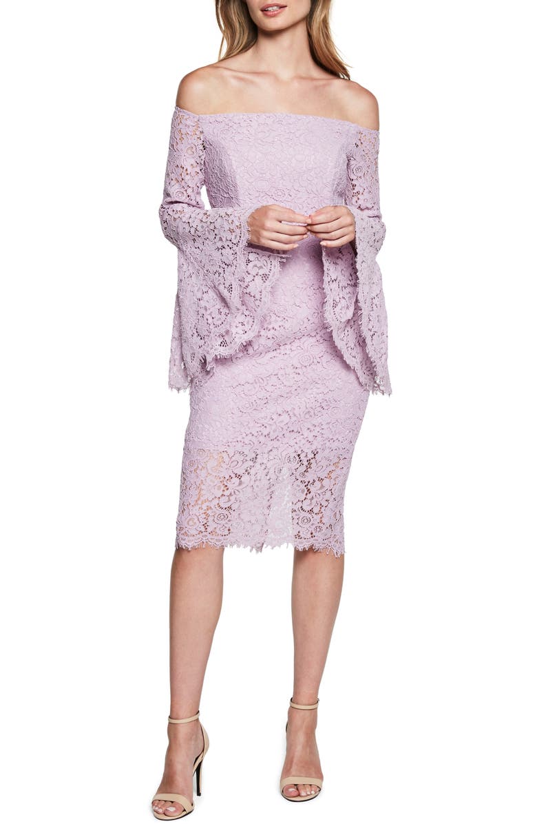 Bardot Solange Corded Lace Sheath Dress, Main, color, 