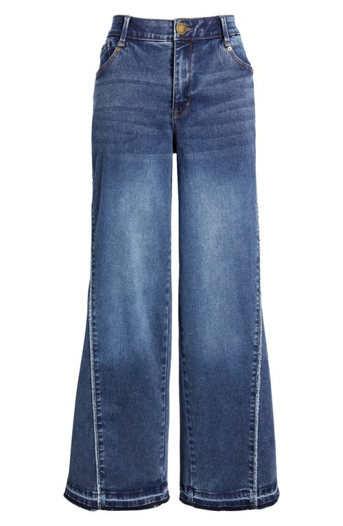 Wit & Wisdom Skyrise Inset High Waist Wide Leg Jeans In Mid Blue
