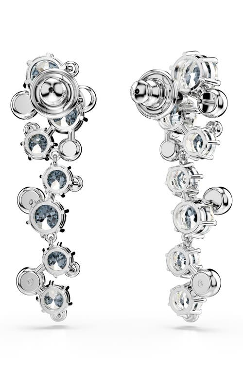 Swarovski Constella Rhodium Plated Drop Earrings In Silver