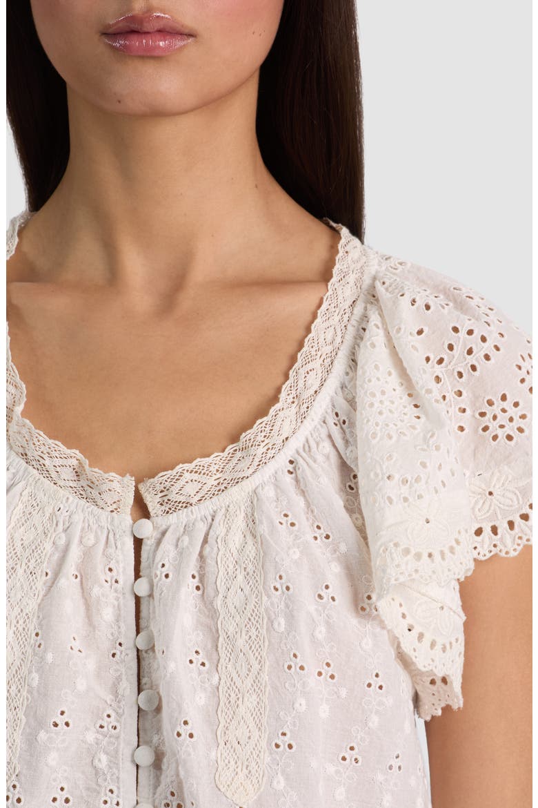 Odette Eyelet Lace Top, Alternate, color, OFF WHITE
