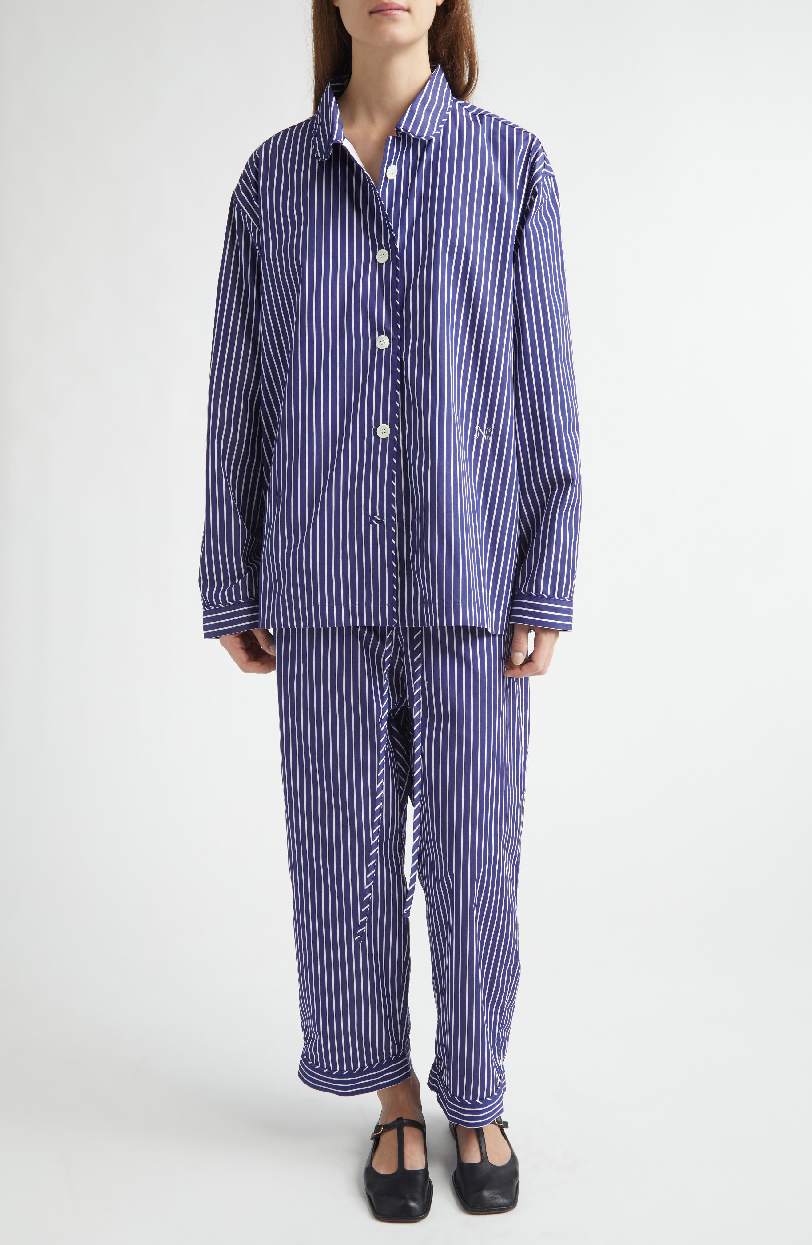 Life Is a Beach Stripe Poplin Pajama Shirt - image 2
