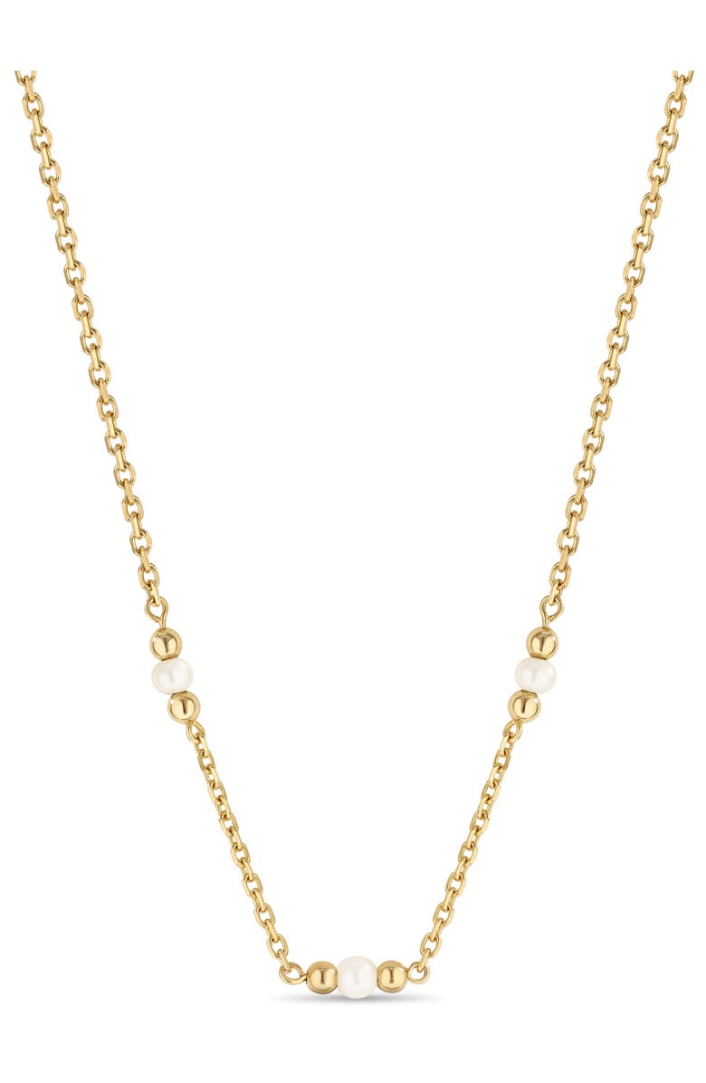 DEVATA Freshwater Pearl Chain Necklace in 14K Gold, Main, color, Yellow Gold