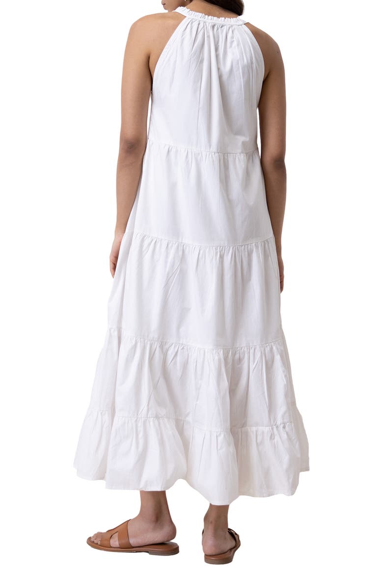 Reistor Embroidered Tiered Maxi Dress, Alternate, color, Coconut White