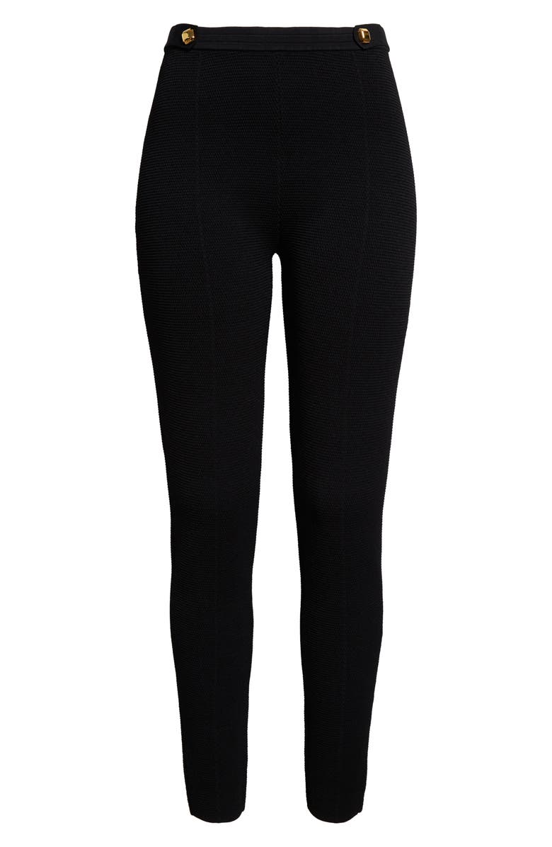 St. John Collection Stud Detail Stretch Piqué Leggings, Alternate, color,