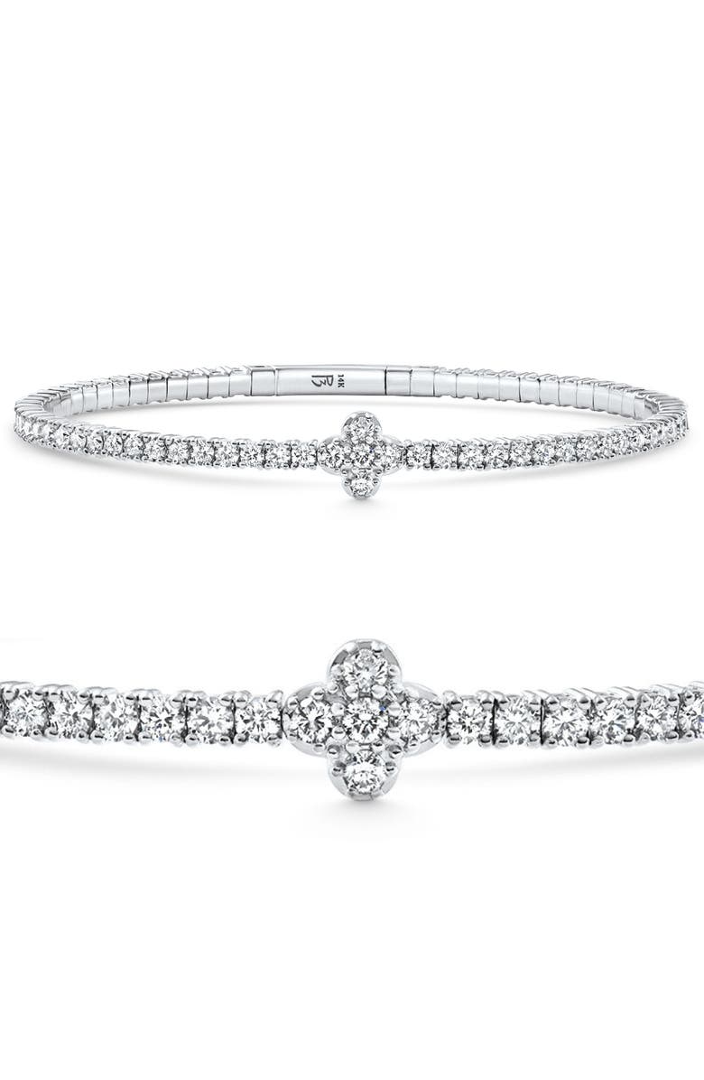 Bliss Diamond 3.70Ct Diamond Flexible Tennis Bangle Bracelet 14k Gold Lab Grown, Main, color, 14K White Gold