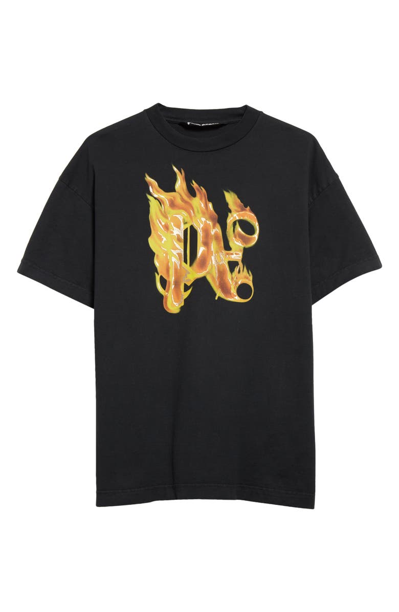 Palm Angels Burning Monogram Graphic T-Shirt, Alternate, color, 