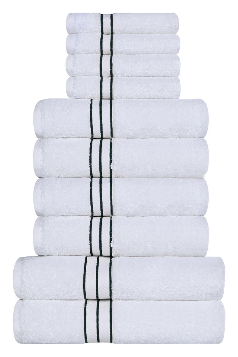 10-Piece Turkish Cotton Towel Set, Main, color, TEAL