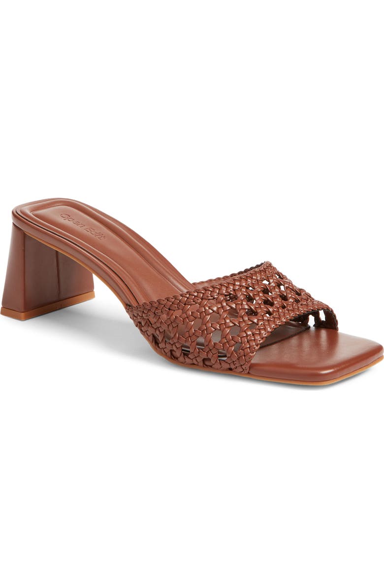 Open Edit Jaydin Block Heel Sandal, Main, color, Brown Russet