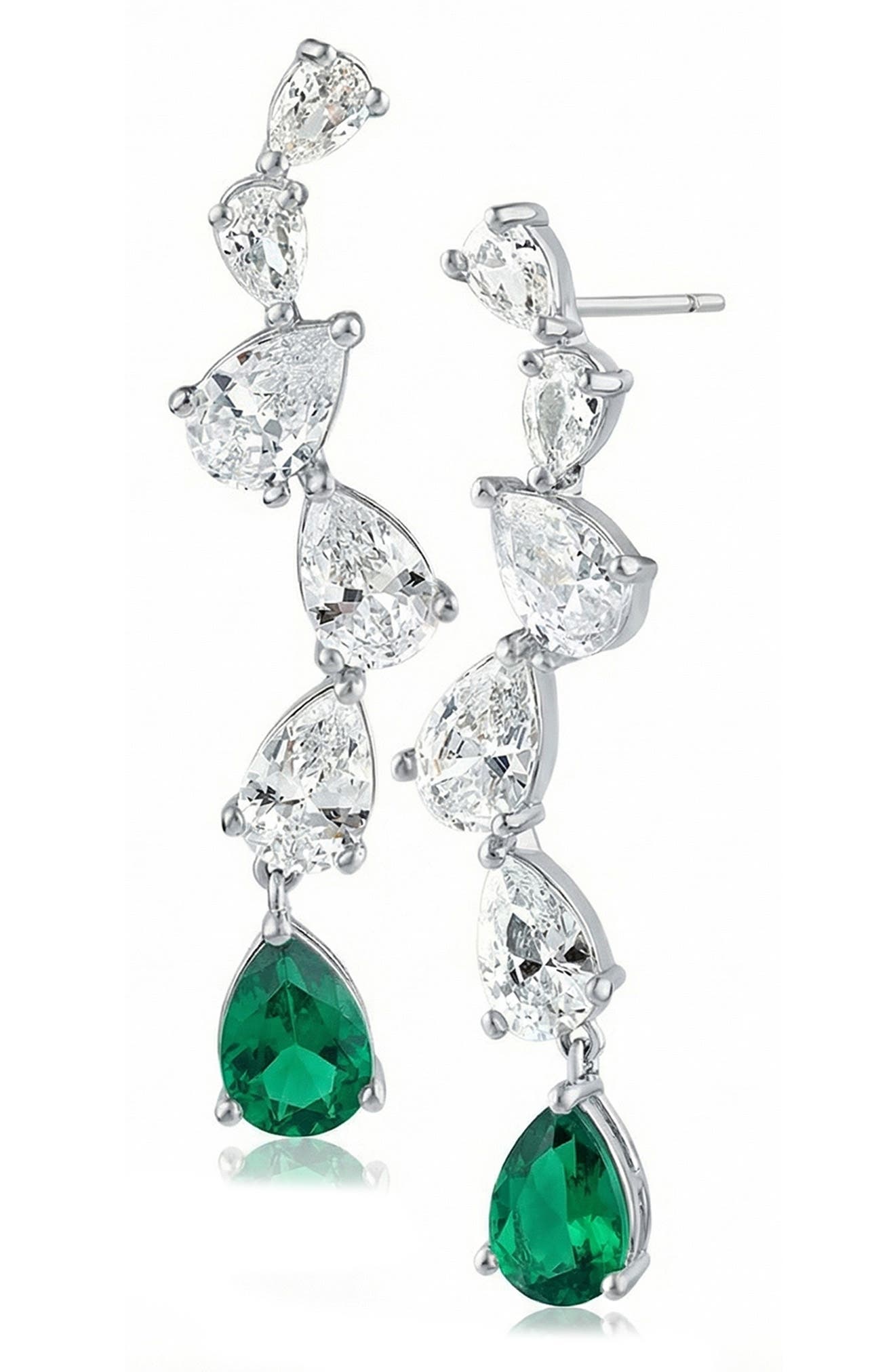 CZ by Kenneth Jay Lane Zigzag Cascading Drop Earrings
