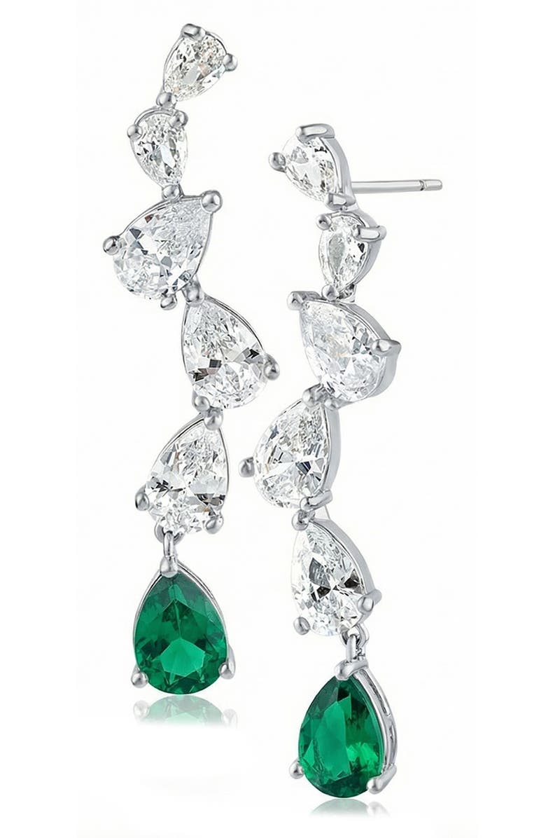 CZ by Kenneth Jay Lane Zigzag Cascading Drop Earrings, Main, color, 