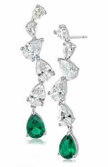CZ by Kenneth Jay Lane Zigzag Cascading Drop Earrings