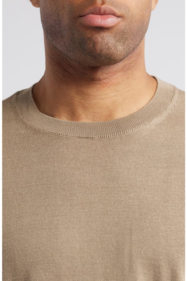 Crewneck Wool Sweater, Alternate, color, SAND
