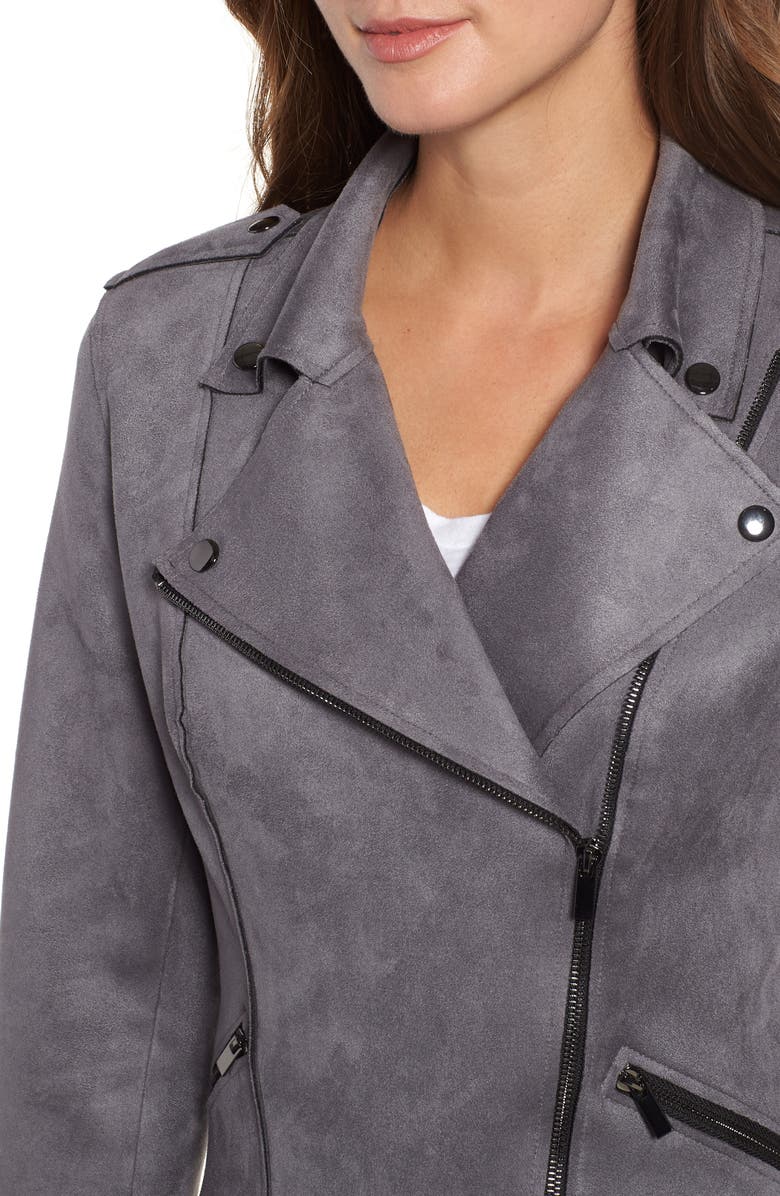 KUT from the Kloth Haddie Faux Suede Moto Jacket, Alternate, color, 