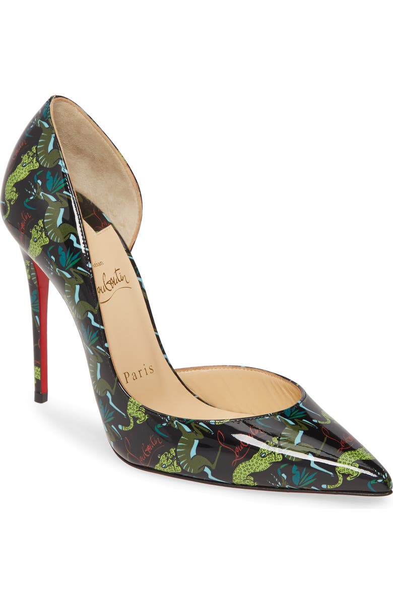 Christian Louboutin Iriza Jungle Pointed Toe Half d'Orsay Pump, Main, color,