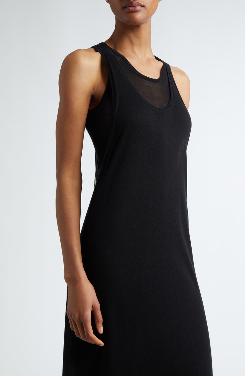TOTEME Layered Maxi Tank Dress, Alternate, color, Black