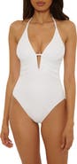 Becca Modern Edge Rib One-Piece Swimsuit