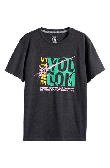 Volcom Kids' Outta Nowhere Logo Graphic T-shirt In Black