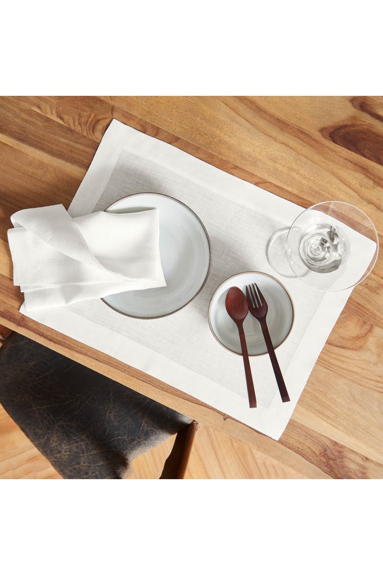 Linen Placemats Set of 6, 14 x 19" - Sonoma, Alternate, color, White