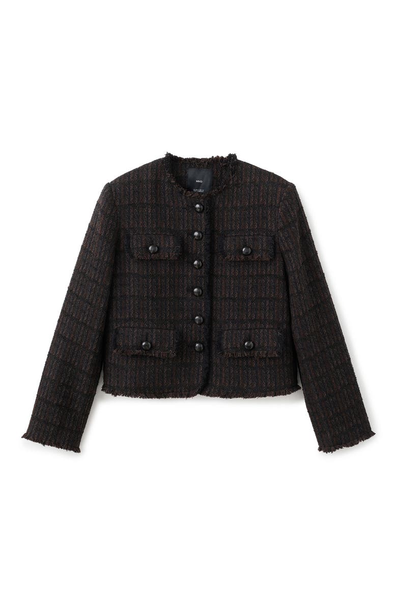 Pocket Tweed Jacket, Alternate, color, CHOCOLATE