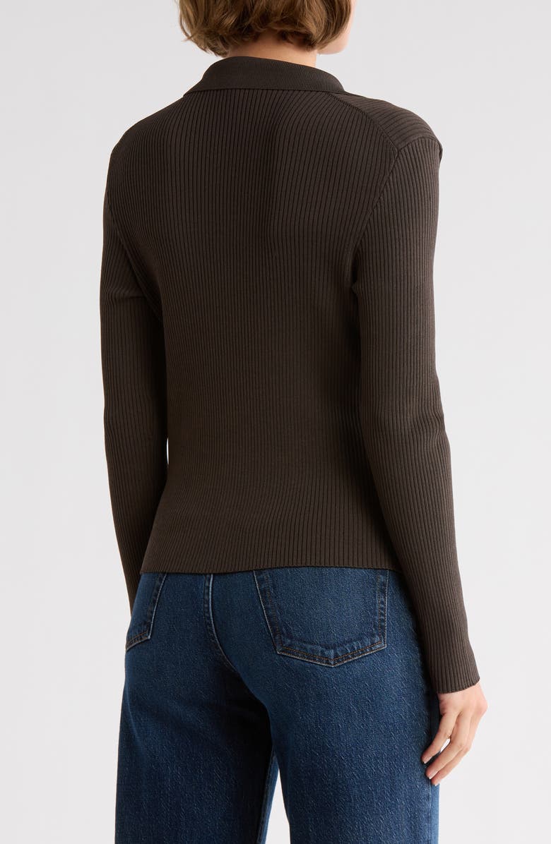 French Connection Marlo Collared Cardigan, Alternate, color, Chocolate